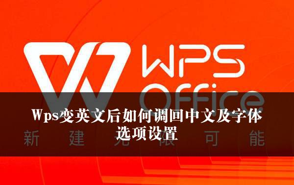 Wps变英文后如何调回中文及字体选项设置