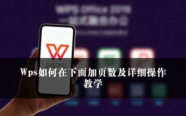 Wps如何在下面加页数及详细操作教学