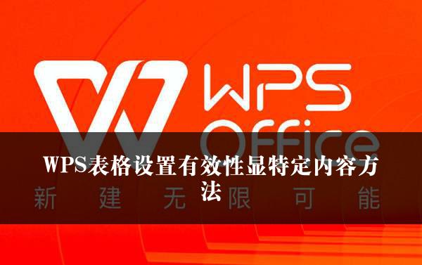 WPS表格设置有效性显特定内容方法