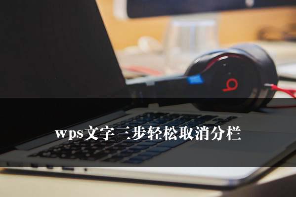 wps文字三步轻松取消分栏