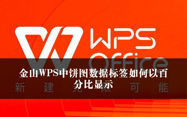 金山WPS中饼图数据标签如何以百分比显示