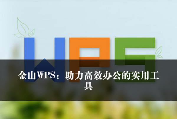 金山WPS：助力高效办公的实用工具