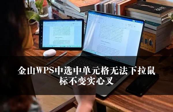 金山WPS中选中单元格无法下拉鼠标不变实心叉