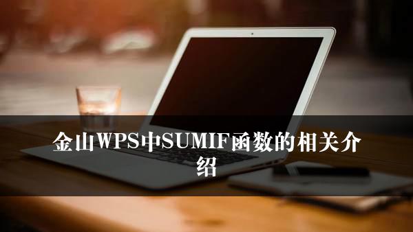 金山WPS中SUMIF函数的相关介绍