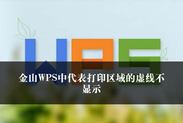 金山WPS中代表打印区域的虚线不显示