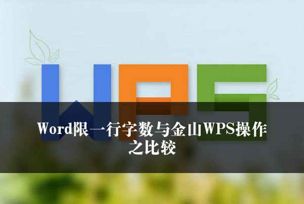 Word限一行字数与金山WPS操作之比较