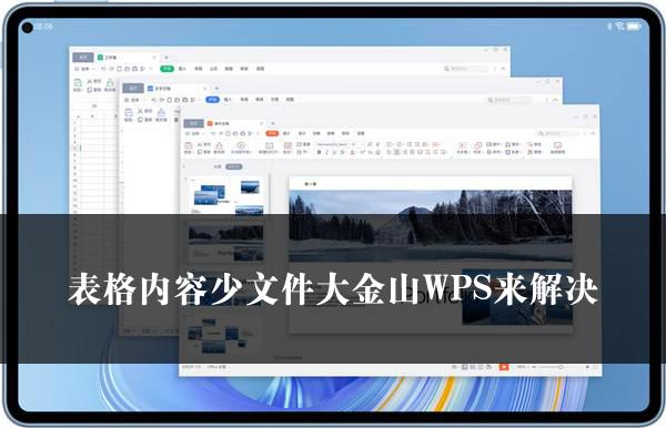 表格内容少文件大金山WPS来解决