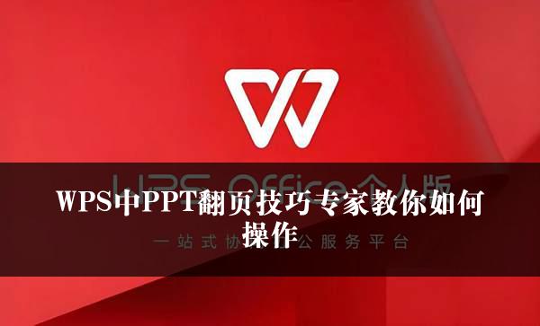 WPS中PPT翻页技巧专家教你如何操作