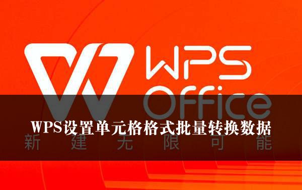 WPS设置单元格格式批量转换数据