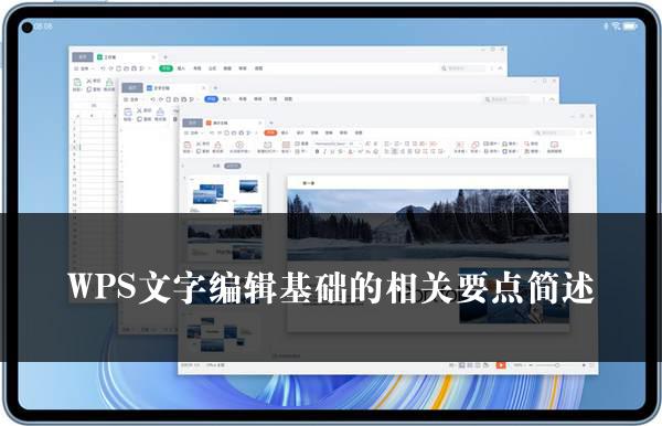 WPS文字编辑基础的相关要点简述